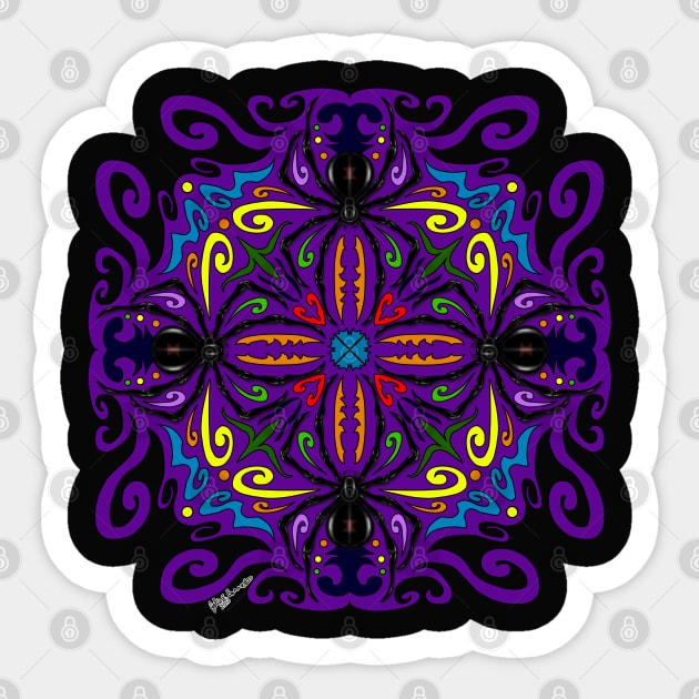 Arachnophobia Mandala Sticker by Magickal Vision: The Art of Jolie E. Bonnette